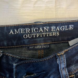 American Eagle High Rise Ripped Skinny Jeans - Size 10